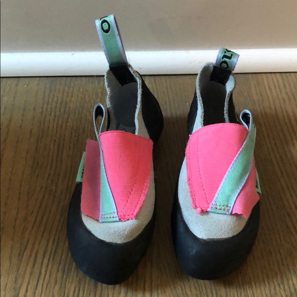 Girls rock climbing shoes